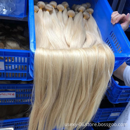 Wholesale 613 Cuticle Aligned Virgin Hair,Russian Blonde Virgin Human Hair Bundle,40 Inch Blonde Brazilian Human Hair Extension